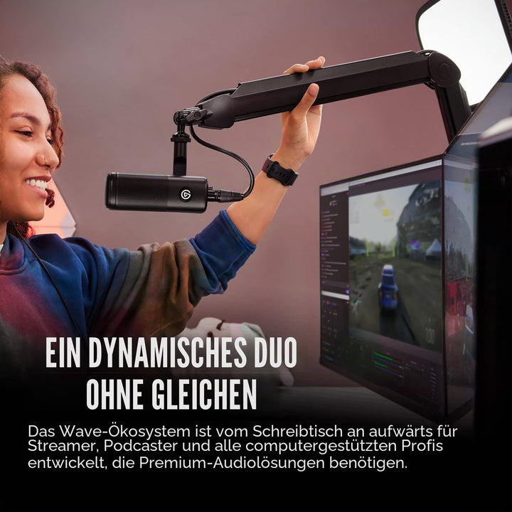 Elgato Wave DX – Dynamisches XLR-Mikro &amp; Wave Mic Arm - Premium Streaming Boom Arm mit Kabelkanälen