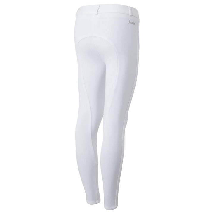 HORZE Kinder Reithose Active, Vollbesatz Reithose Mädchen mit Silikon 8 Weiss, Weiss 8