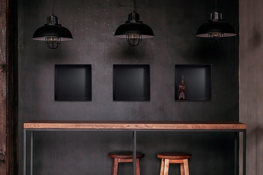 Balneo Wall-Box NO Rim Black wandnische dusche Edelstahl 30x30x10 cm Duschnische wasserdicht, Flexib