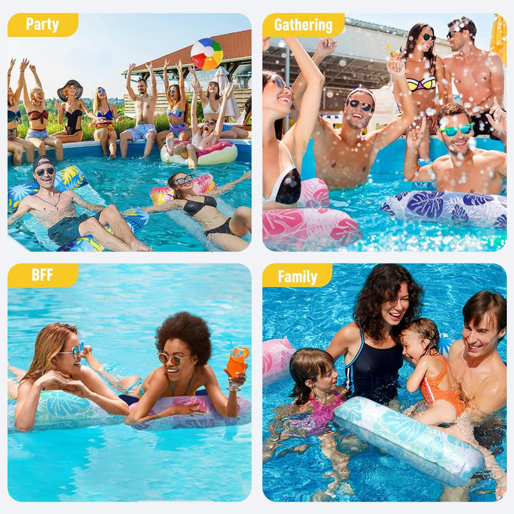 Wasserhängematte Erwachsene 2 Wasser Hängematte mit Netz 4 In 1 Luftmatratze Pool Luftmatratze Netz