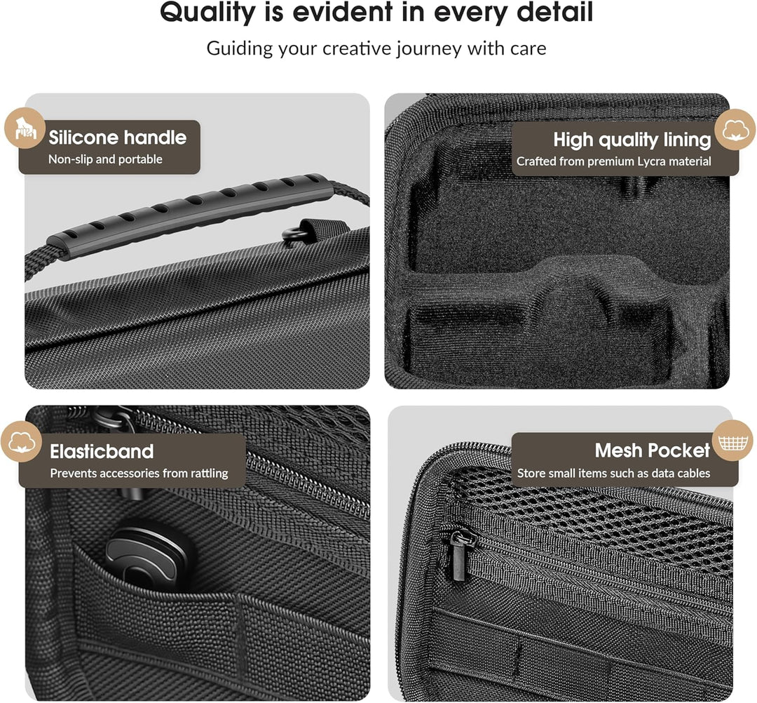 STARTRC PHOTO Schutztasche für DJI Osmo Pocket 4 Kreativ Combo – PU Tragetasche mit Stossschutz & Tr