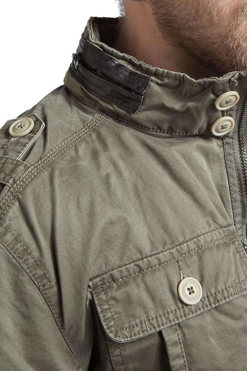 Brandit Winter-Jacket - Stylische Jacke für Herren mit versteckter Kapuze, Stehkragen und Baumwollfu