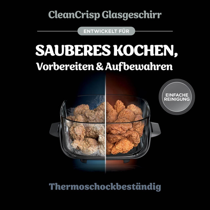 Ninja CRISPi 3,8-l-TempWare-Glasbehälter mit Deckel, grosser, wärmebeständiger Heissluftfritteusen-G