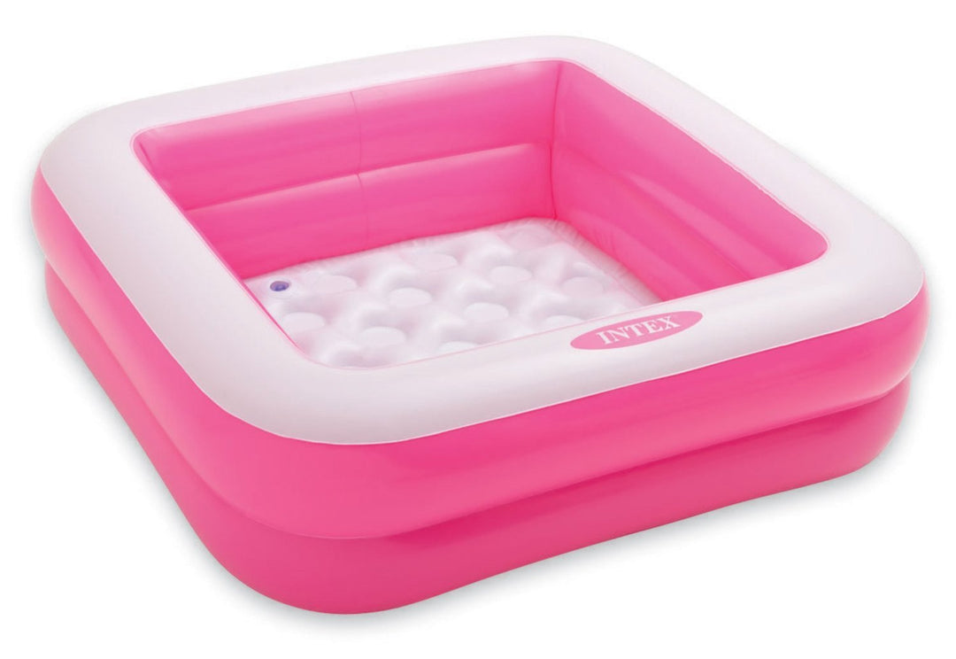 Intex Spielkiste, Swimming Pool, aufblasbar, quadratisch, für Babys und Kleinkinder, 57100 Rosa 5710