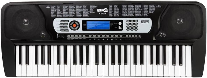 RockJam 54 Key Keyboard Piano with Power Supply, Sheet Music Stand, Piano Note Stickers & Simply Pia