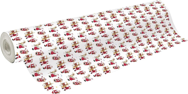Clairefontaine 211924C - Rolle Geschenkpapier Alliance, 50m x 70cm, 60g, 1 Rolle, Santa Renntier, Re