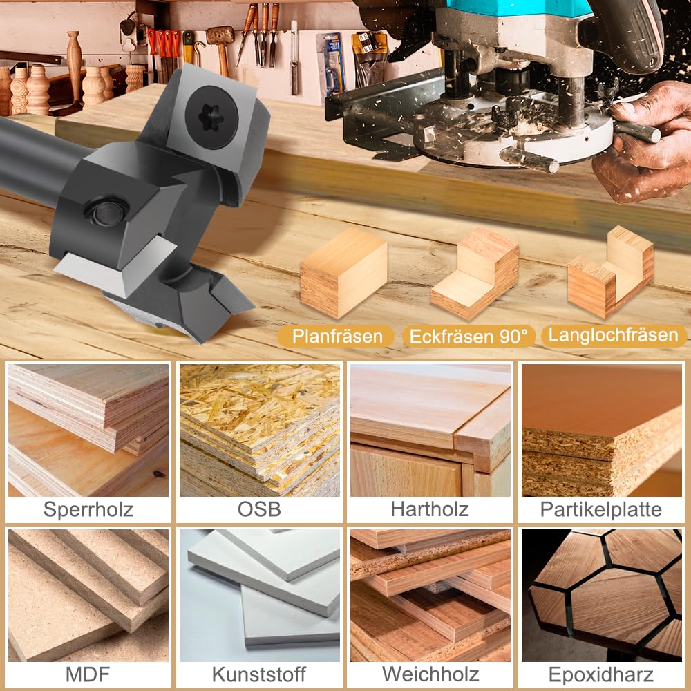 BALUGAEA Planfräser 8mm Schaft Durchmesser 35 mm Hobelfräser Hobelfräser Wendeplattenfräser Nutfräse