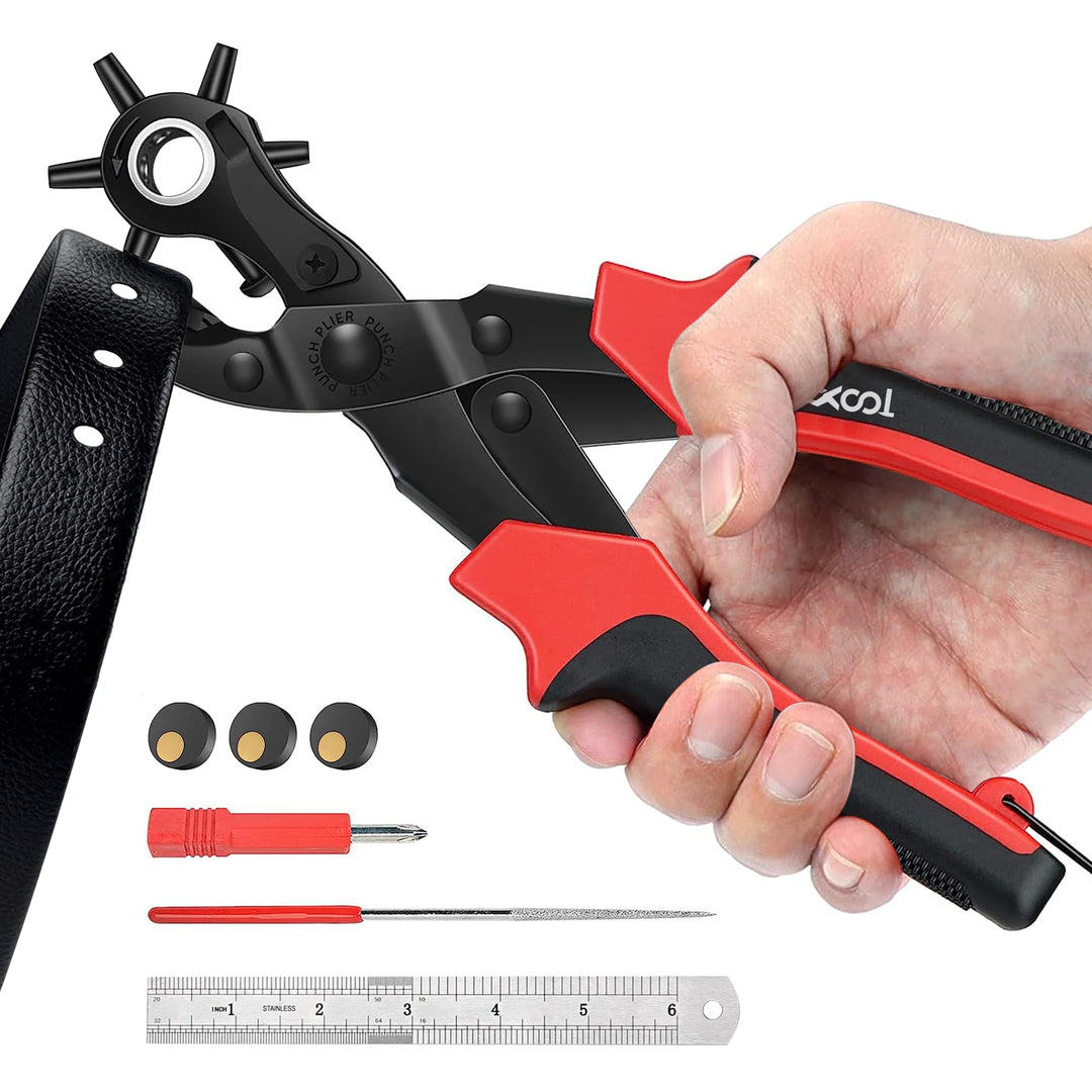 XOOL Lochzange für Leder, Gürtel Lochzange mit Hebelübersetzung, Ermüdungsfreies Arbeiten, Locher, G