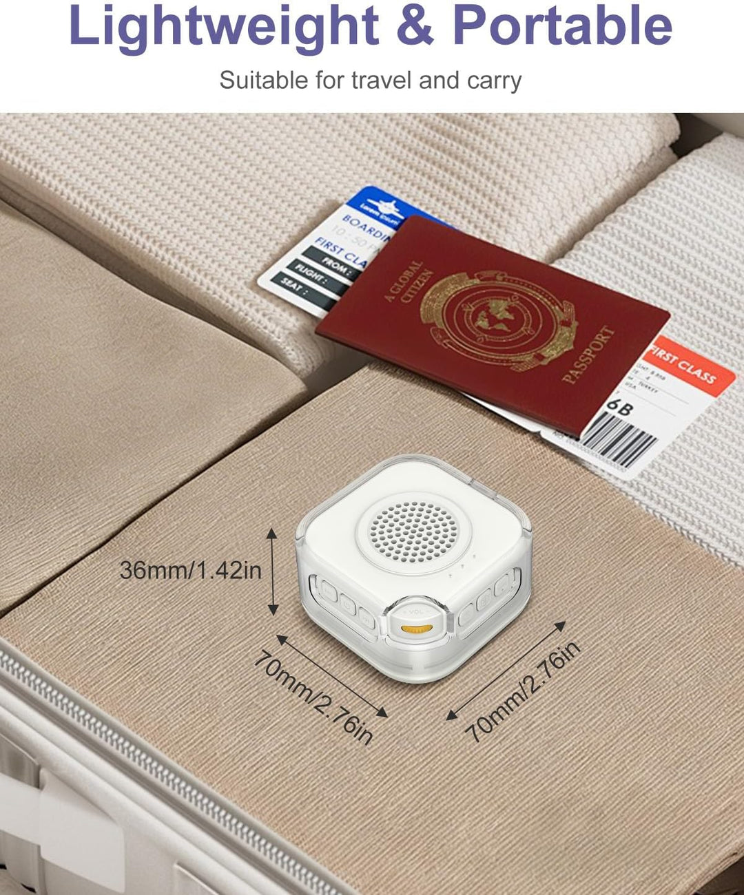 White Noise Machine Baby, Weisses Rauschen mit 28 Klängen, 3 Helligkeit Warmweisse Nachtlicht, Noise