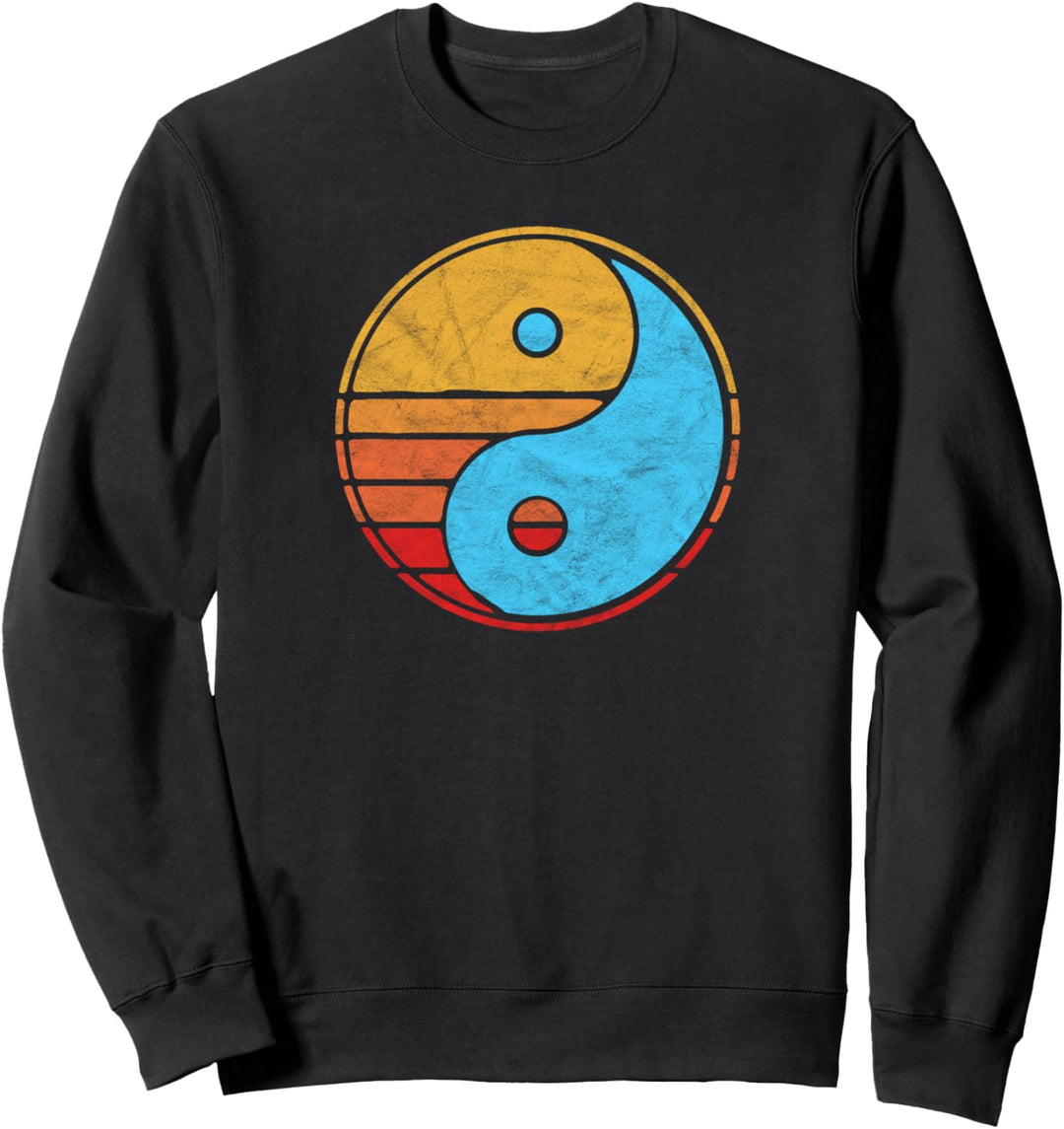 Vintage Yin Yang 80's Minimalist Sun Surf Vibe Graphic Sweatshirt