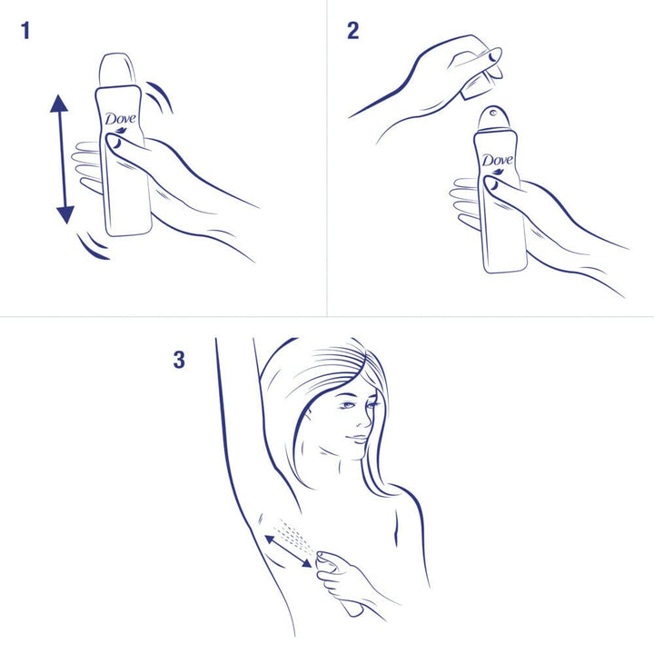Dove Original Deodorant Spray Körper 6 Flaschen 250 ml