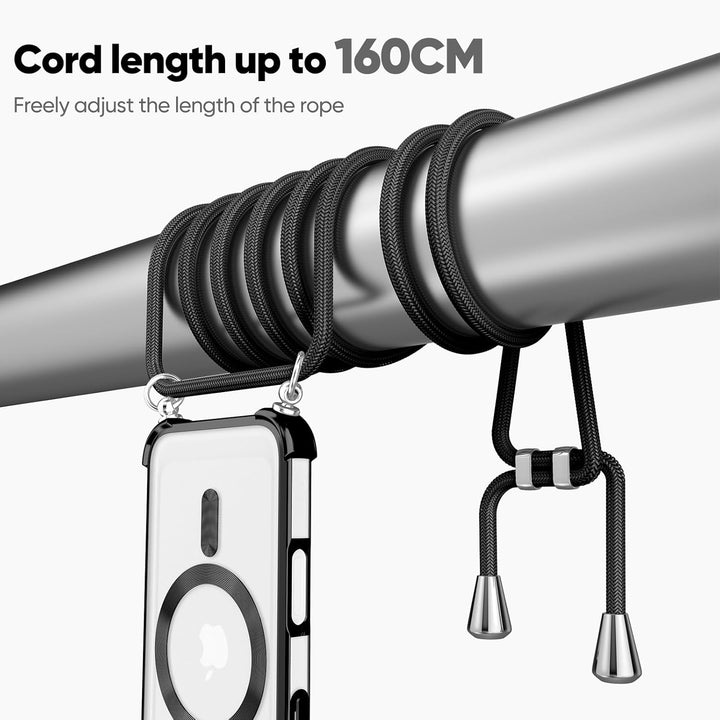 GOODVISH Handykette für iPhone 16 Hülle mit Band, mit 2 Stück Schutzfolie und Kamera Schutz, Necklac