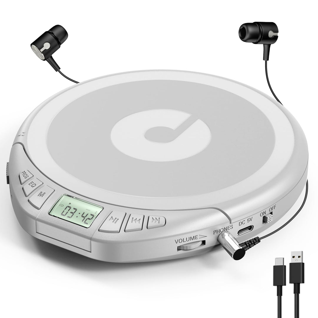 CD Player Tragbar: KOVCDVI Tragbarer CD-Player mit LCD-Display, Unterstützt CD-R/CD-RW/MP3-Wiedergab