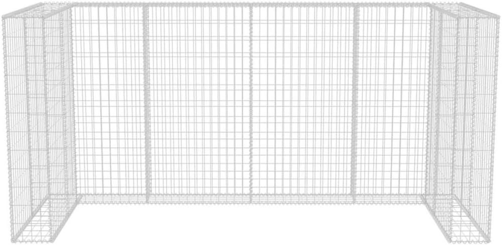 Festnight Gabione Mülltonnenbox Mülltonnenverkleidung für 3 Mülltonnen U-förmig 250 x 100 x 120 cm S