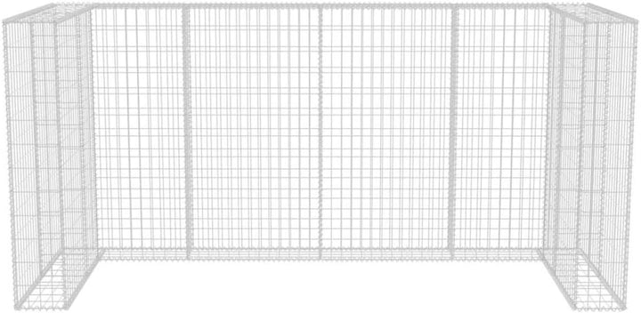 Festnight Gabione Mülltonnenbox Mülltonnenverkleidung für 3 Mülltonnen U-förmig 250 x 100 x 120 cm S