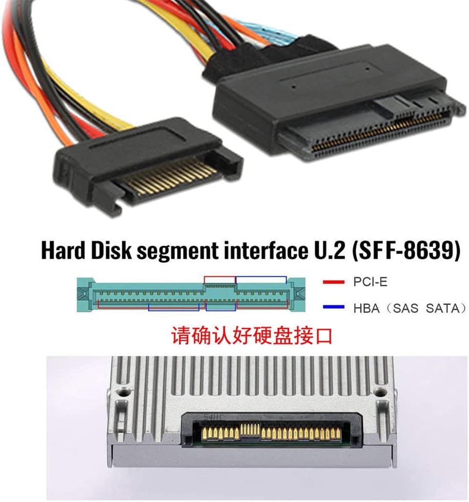 xiwai OCuLink PCIe PCI-Express SFF-8611 8x 8-Lane auf Dual SFF-8639 U.2 4x SSD Daten Aktives Kabel 5