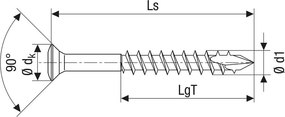 SPAX Fassadenschraube aus Edelstahl rostfrei A2, 4,5 x 700 mm, 100 Stück, T-STAR plus, Sehr kleiner