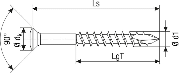 SPAX Fassadenschraube aus Edelstahl rostfrei A2, 4,5 x 700 mm, 100 Stück, T-STAR plus, Sehr kleiner