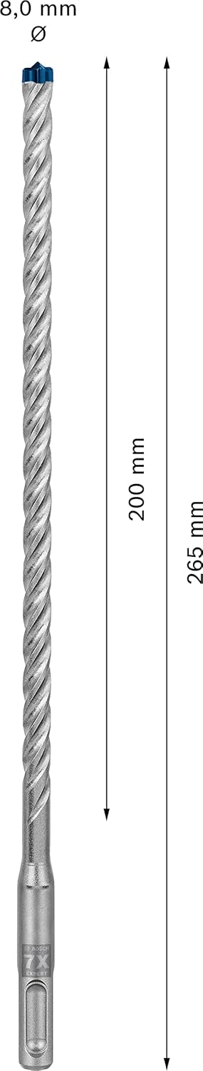 Bosch Professional 30x Expert SDS plus-7X Hammerbohrer (für Stahlbeton, Ø 8,00x265 mm, Zubehör Bohrh