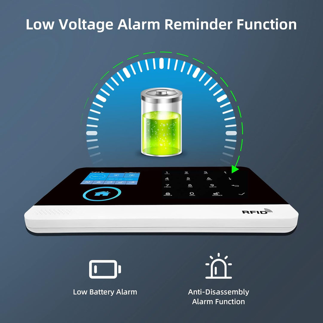 PGST GSM/WiFi Alarmanlagen Komplettsystem, Alarmanlage Haus mit Alarmsirene, Fensteralarm/Türalarm,