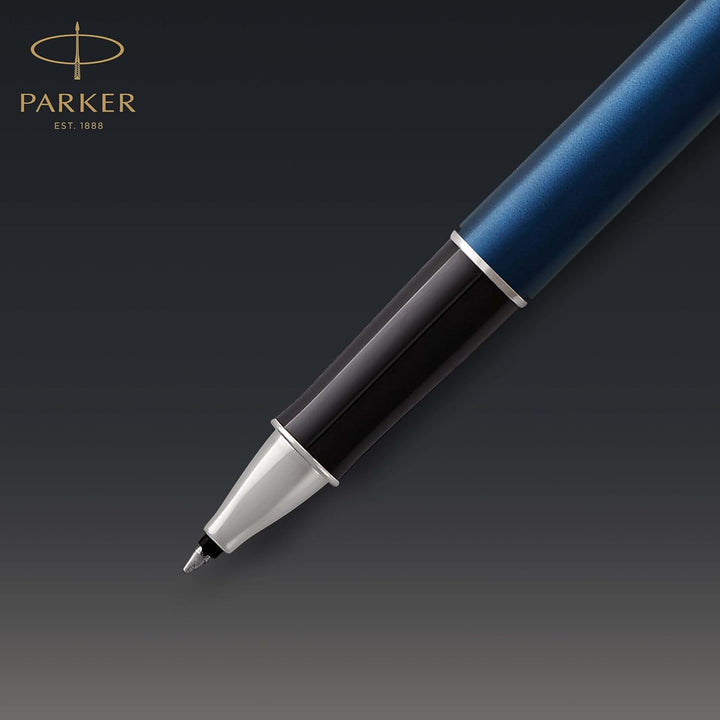 Parker Sonnet Tintenroller | Blaue Lackierung | feine Spitze | Schwarze Tinte | Geschenkbox Tintenro