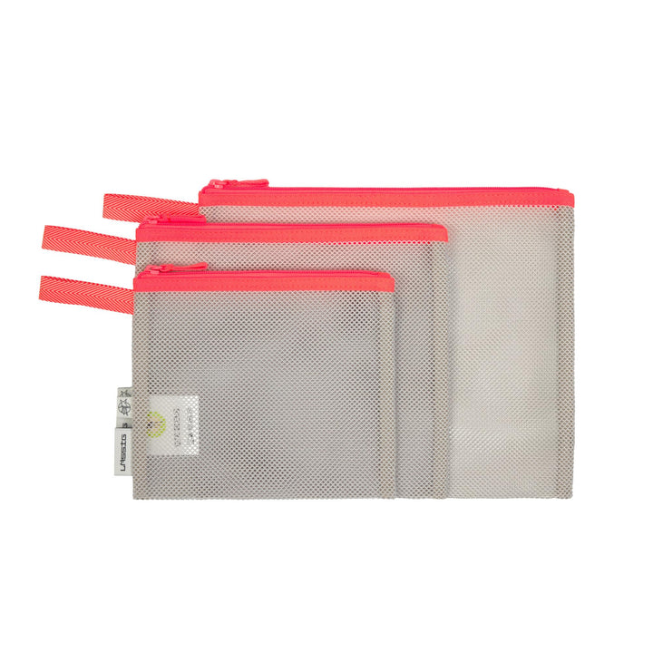 LÄSSIG Wickeltaschen Zubehör Set 3-teilig, Organisations Netztaschen für unterwegs/Mesh Bags Set neo