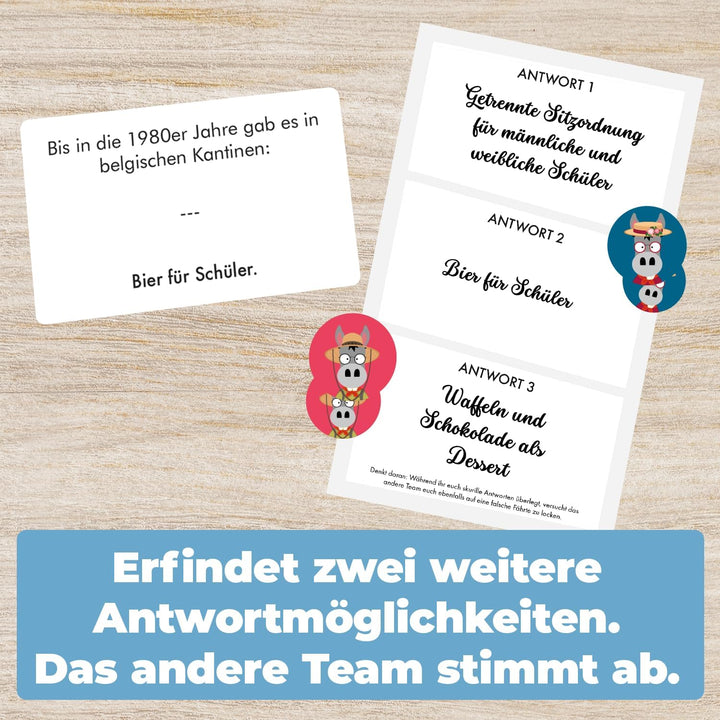DOOFER Esel - Gesellschaftsspiel - Designed in Deutschland - Spiel der Kreativität, des Bluffs und H