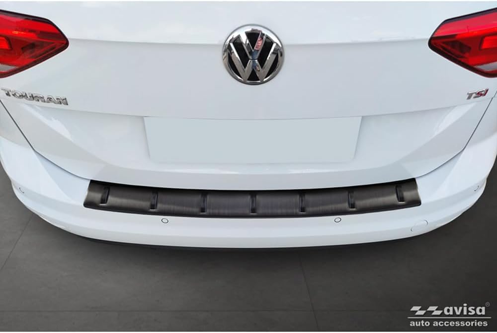 Avisa Schwarz Edelstahl Heckstossstangenschutz kompatibel mit Volkswagen Touran III 2015- inkl. R-Li