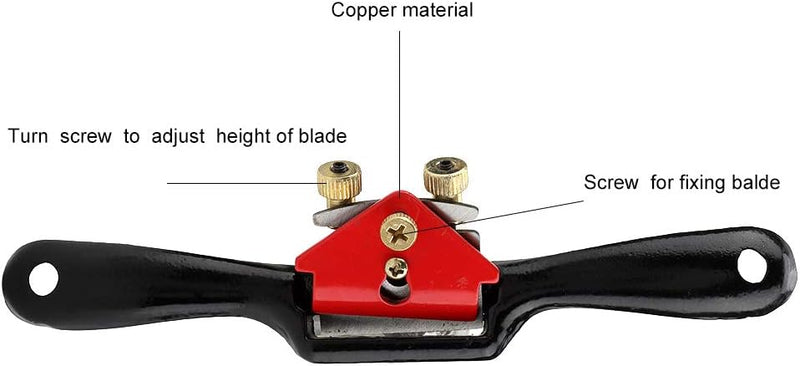 Raguso 9"/215mm Verstellbarer Handkantenhobel Speichenrasur Manuelles Handwerkzeug für die Holzbearb