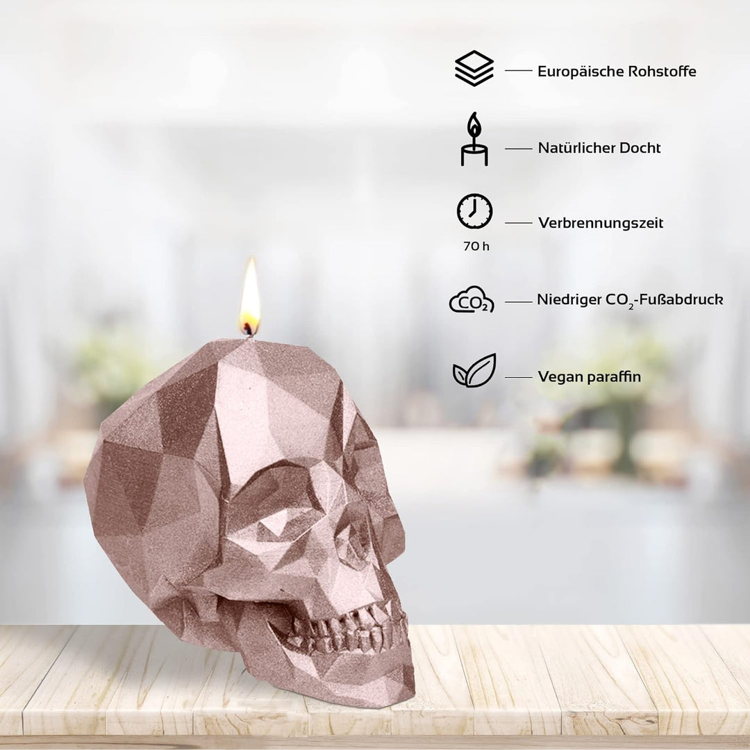 Candellana Skull Kerze - Totenkopf Kerze - Skull Deko - Totenkopf Deko - Halloween Deko - Gothic Dek