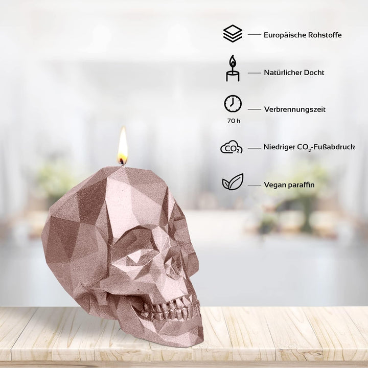 Candellana Skull Kerze - Totenkopf Kerze - Skull Deko - Totenkopf Deko - Halloween Deko - Gothic Dek