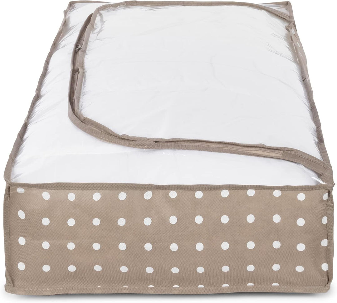 Compactor RAN9816 3er Set extra Flache Unterbettkommode, staubdicht, Beige/Weiss, Polypropylen und E