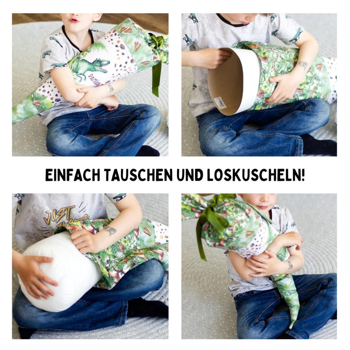 Deine Schultüte aus Stoff Kuschel Velvet Wunschmotiv individualisierbar mit Wunschname personalisier