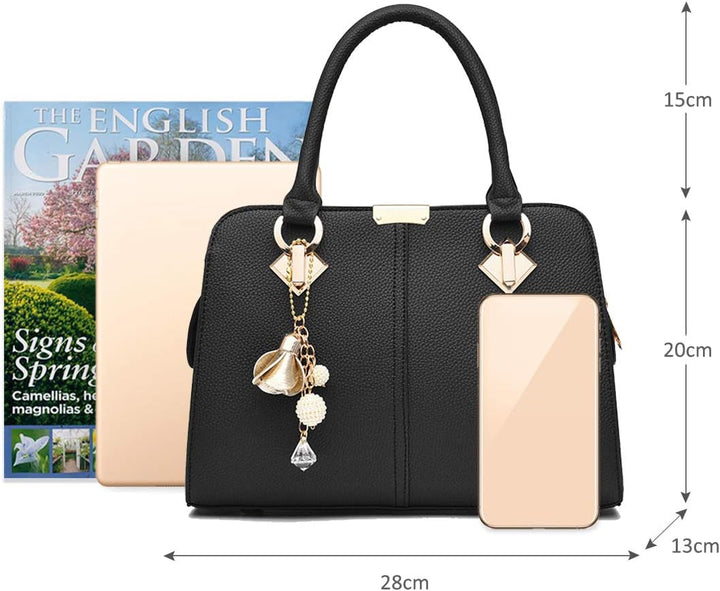 NICOLE & DORIS Damen Handtasche Mittelgross Elegant Handtaschen Mode Umhängetasche Henkeltaschen PU