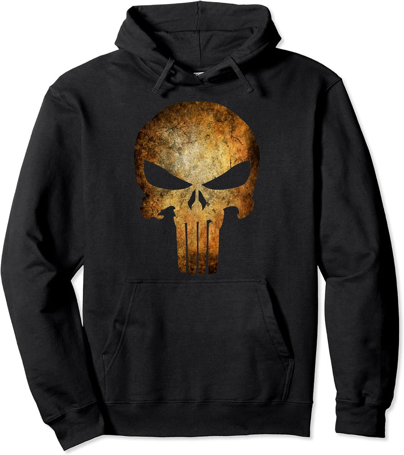 Marvel The Punisher Textured Skull Logo Pullover Hoodie