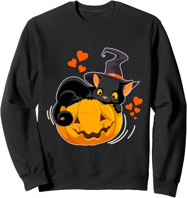 Süsse Schwarze Katze Hexe Kürbis Black Cat Mom Halloween Sweatshirt