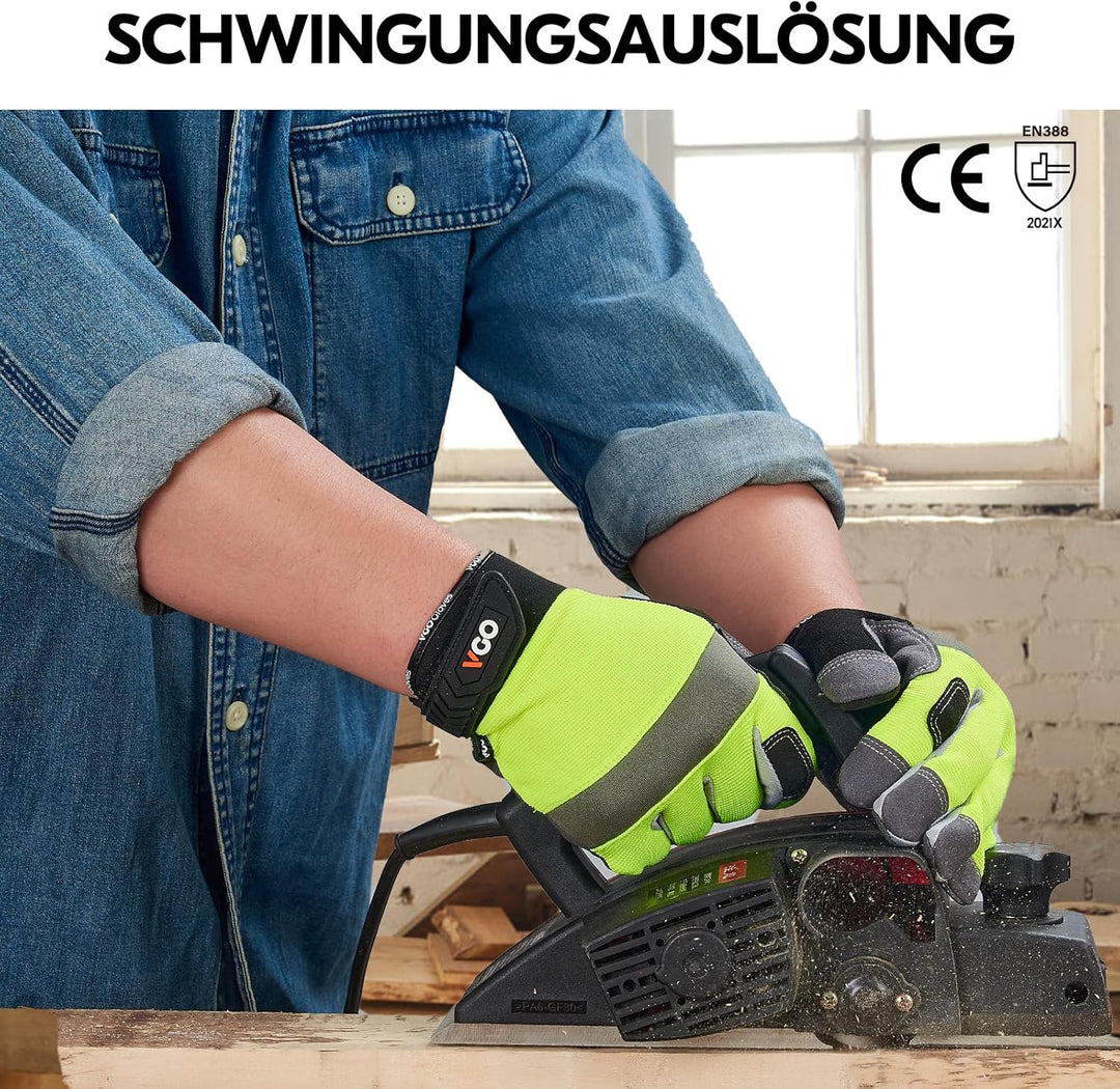 Vgo... 1 Paar Herren Sicherheitshandschuhe, Touchscreen, Praktische Arbeitshandschuhe für Gartenarbe