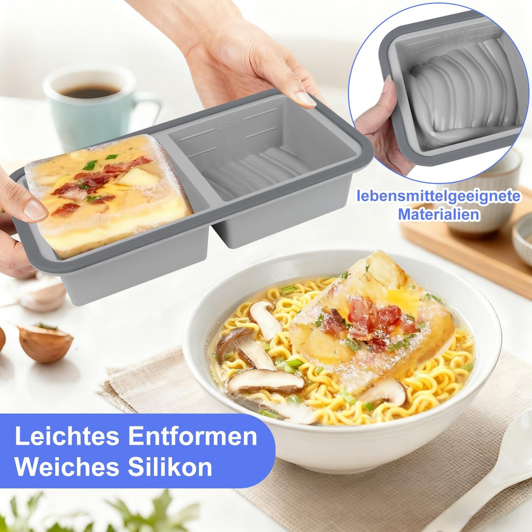 Gefrierbehälter Suppen Einfrieren Behälter Grosse Eiswürfelform 2Stk Silikon Eiswürfelform Mit Decke