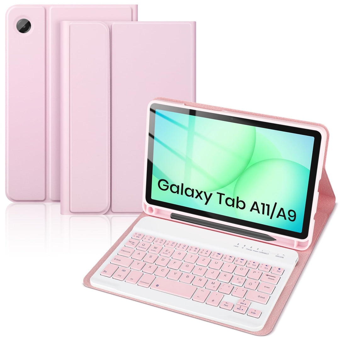 Hülle mit Tastatur für Samsung Galaxy Tab A11 / A9 8.7 Zoll 2025 | Tastatur für Samsung Galaxy Tab A