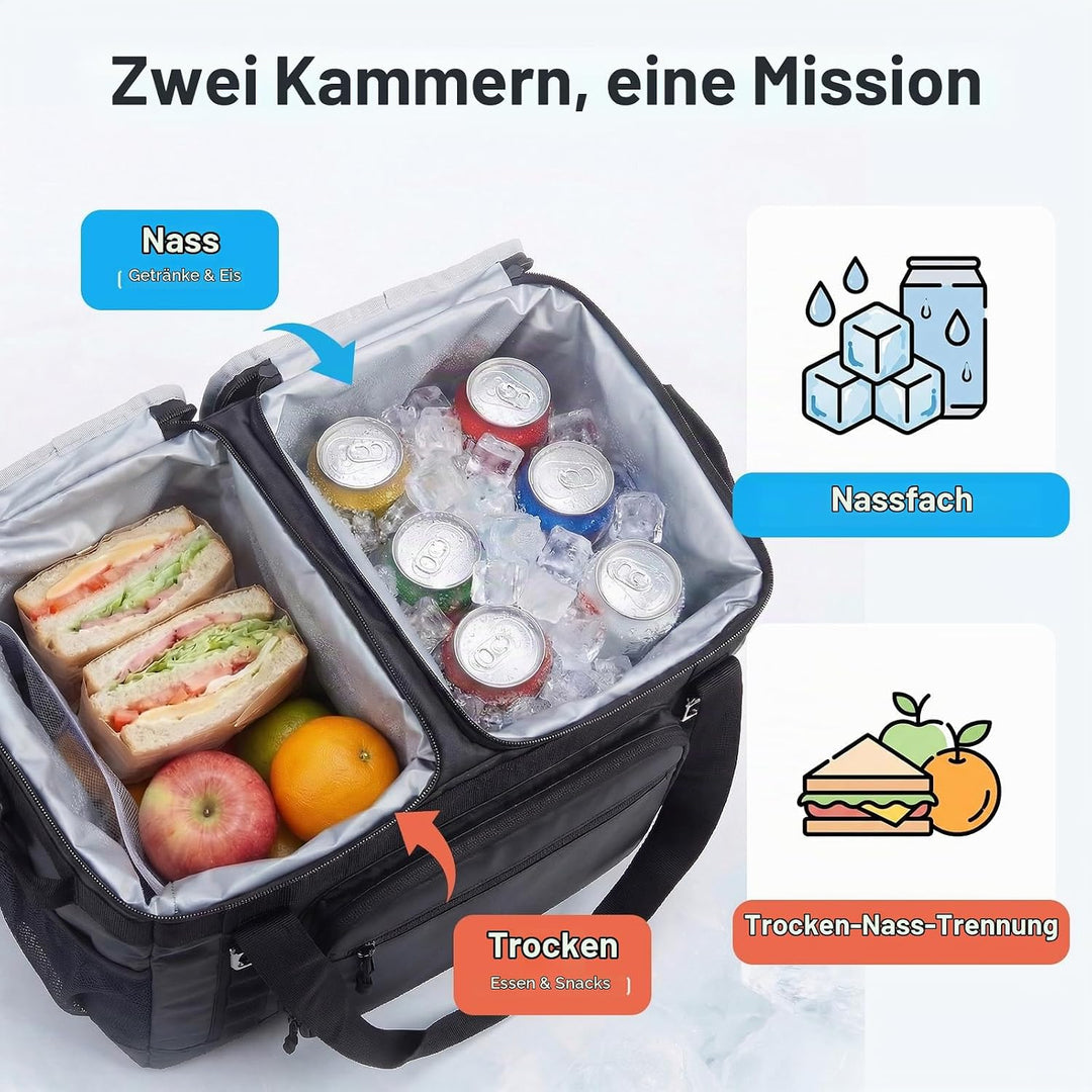 TOURIT Kühltasche Picknicktasche 30 Dosen Isolierter weicher Kühler Gross Zusammenklappbar Thermotas