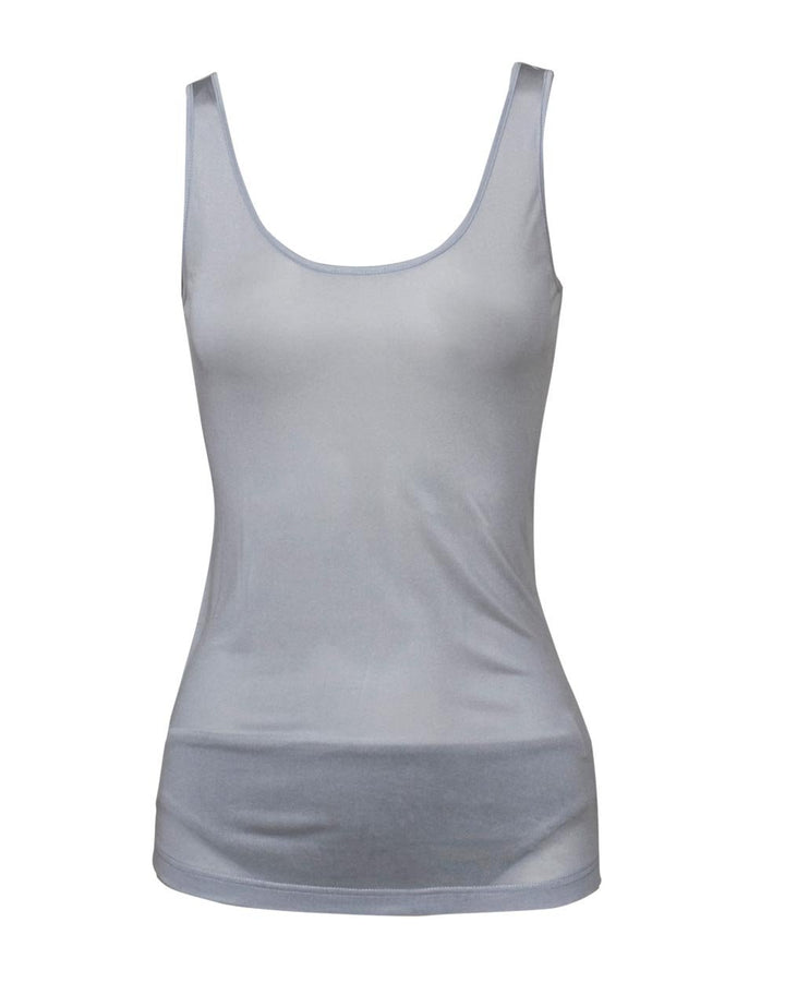 FosterNatur, Damen Träger Top, 100% Seide S Silver, S Silver