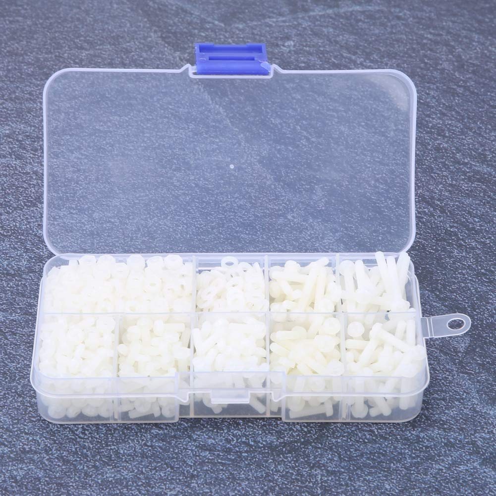 Nylon Schraube Mutter, 800 Stück M3 Nylon Schraube Mutter Set Unterlegscheibe Kombinationssatz Befes