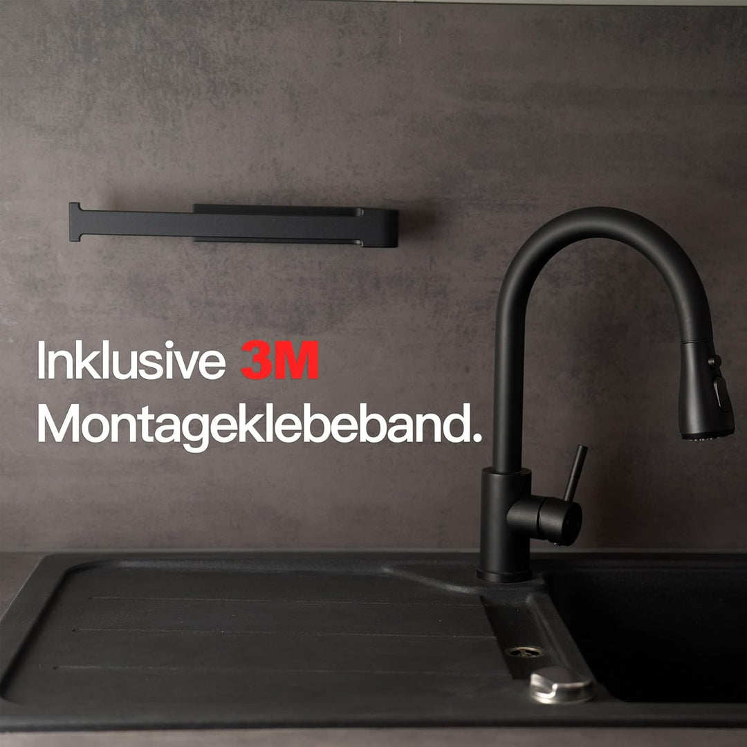 Designfabrik Hamburg Küchenrollenhalter ohne Bohren | Papierrollenhalter Wand | Rollenhalter selbstk