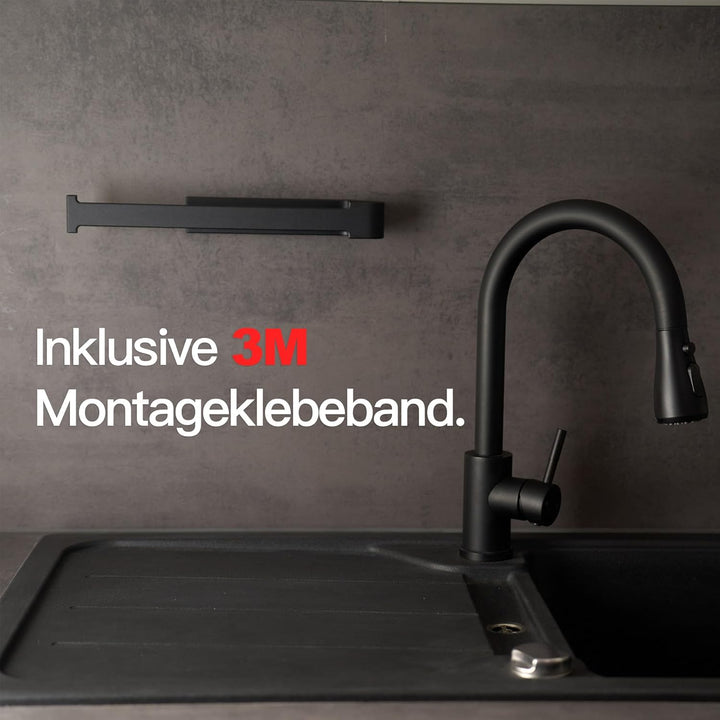Designfabrik Hamburg Küchenrollenhalter ohne Bohren | Papierrollenhalter Wand | Rollenhalter selbstk