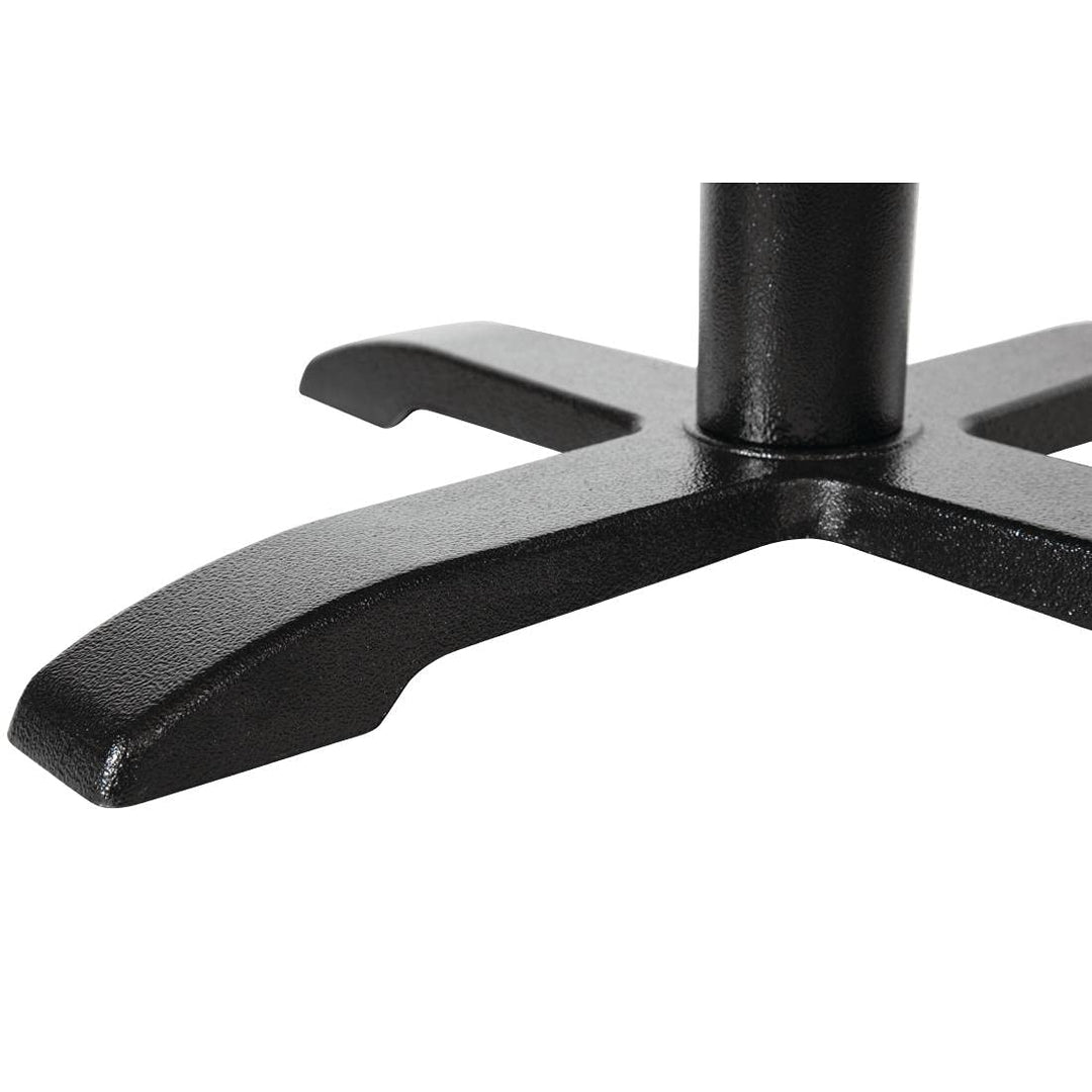 Bolero Tischfuss mit Fusskreuz Gusseisen 72cm hoch, Schwarz, 720(H) x 480(L) x 480(W)mm