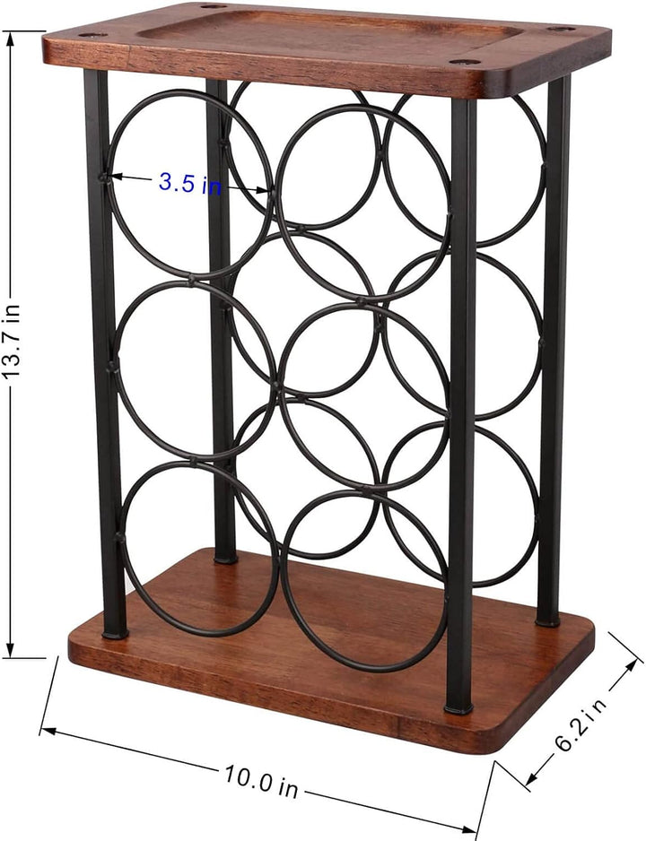Weinflaschenhalter, 6 Flaschen Wein Regal Stand, Weinregal freistehend aus Holz, perfekt für Heimdek