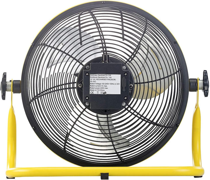 Sichler Haushaltsgeräte Ventilator Akku: Akku-Vollmetall-Bodenventilator, bis 1.200 U/Min., 30 cm, 1