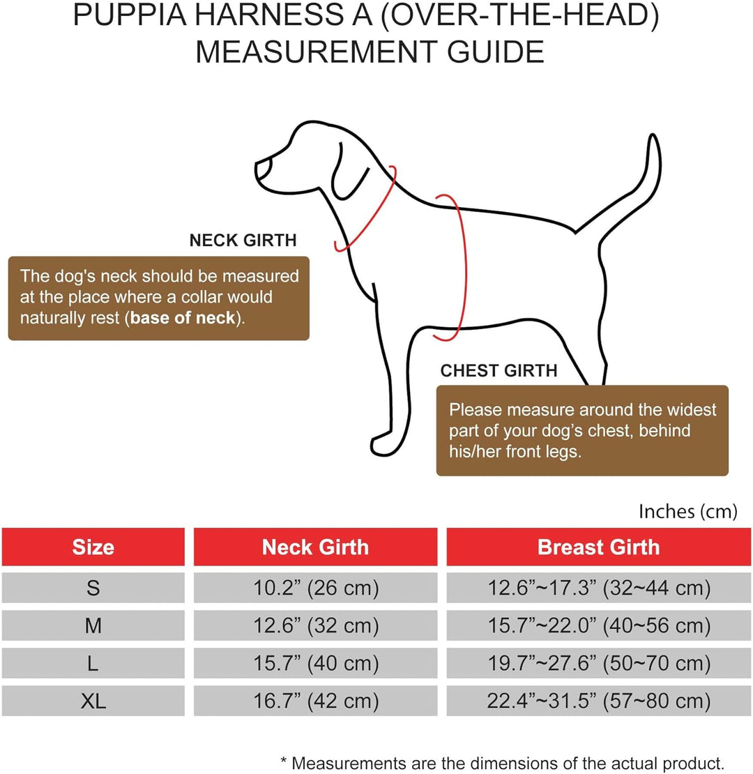 Puppia Spring and Summer Fashion Over-The-Head Hundegeschirr, Schwarz_Baba, Grösse M Black_Baba Medi