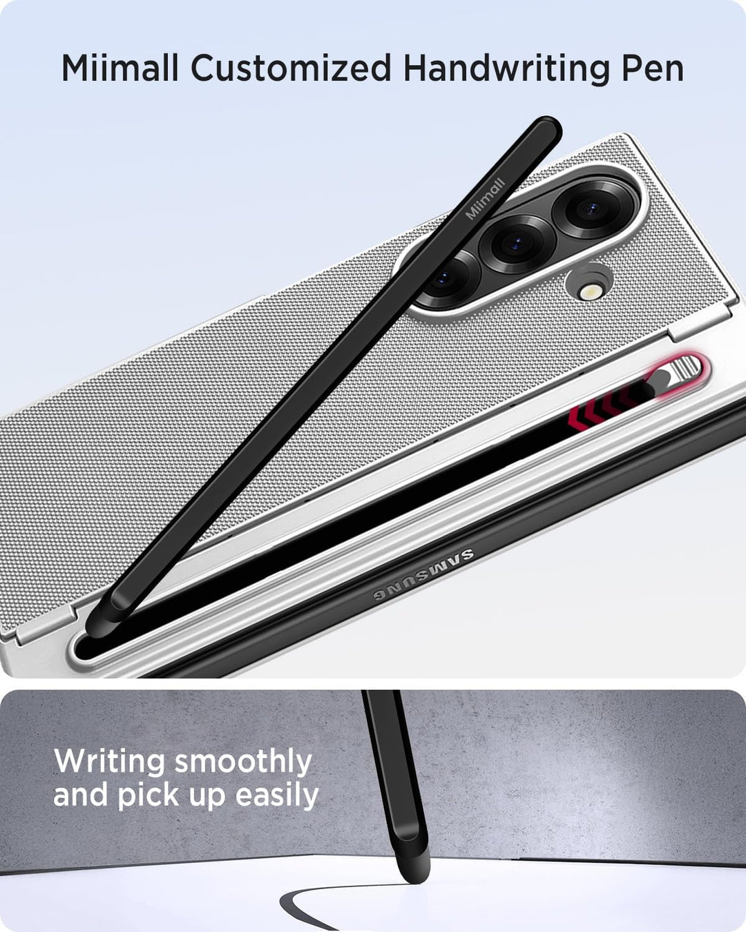 Miimall Kompatibel mit Samsung Galaxy Z Fold 5 Hülle mit S-Pen & Stifthalter, [HD Displayschutz] Ult