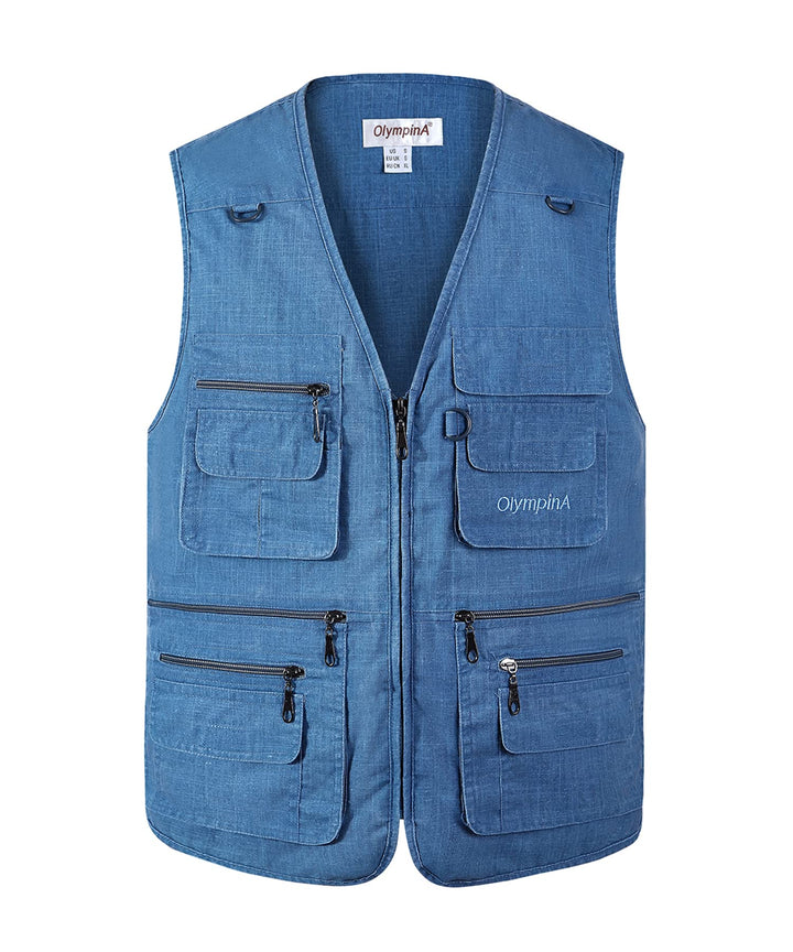Herren Outdoor Anglerweste mit vielen praktischen Taschen Sommer Atmungsaktiv Multifunktionsweste Le
